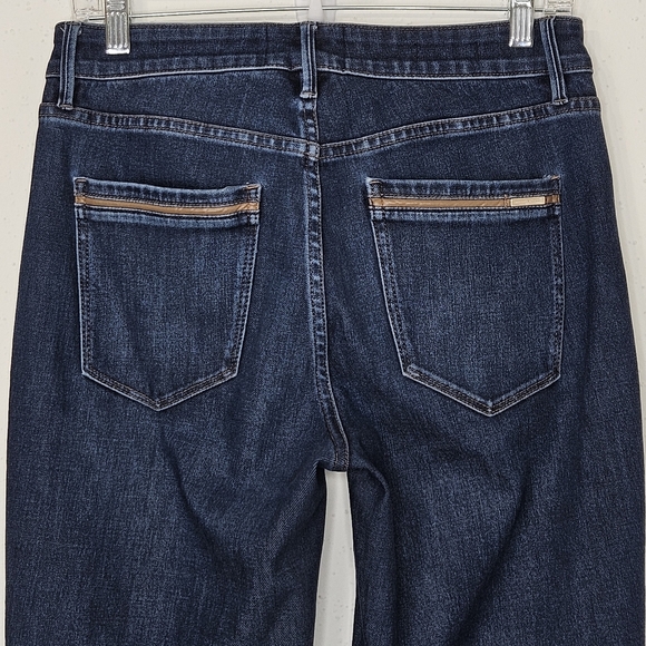 White House Black Market High-Rise Sculpt Straight Jean with Faux Leather Trim - Picture 11 of 16